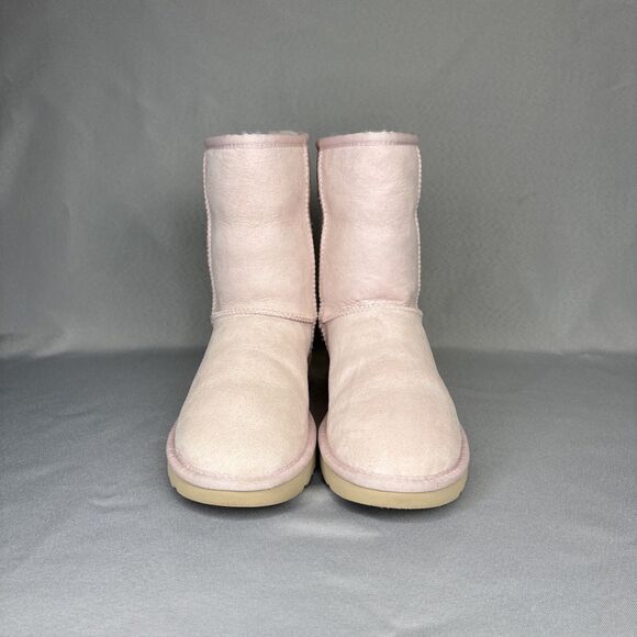 Women’s UGG Boots Sz 7 Pink Seashell Classic Short Suede Boho 1016223 Sold Out! - Picture 10 of 14